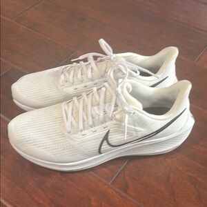 Nike White Sneakers with Black Swoosh